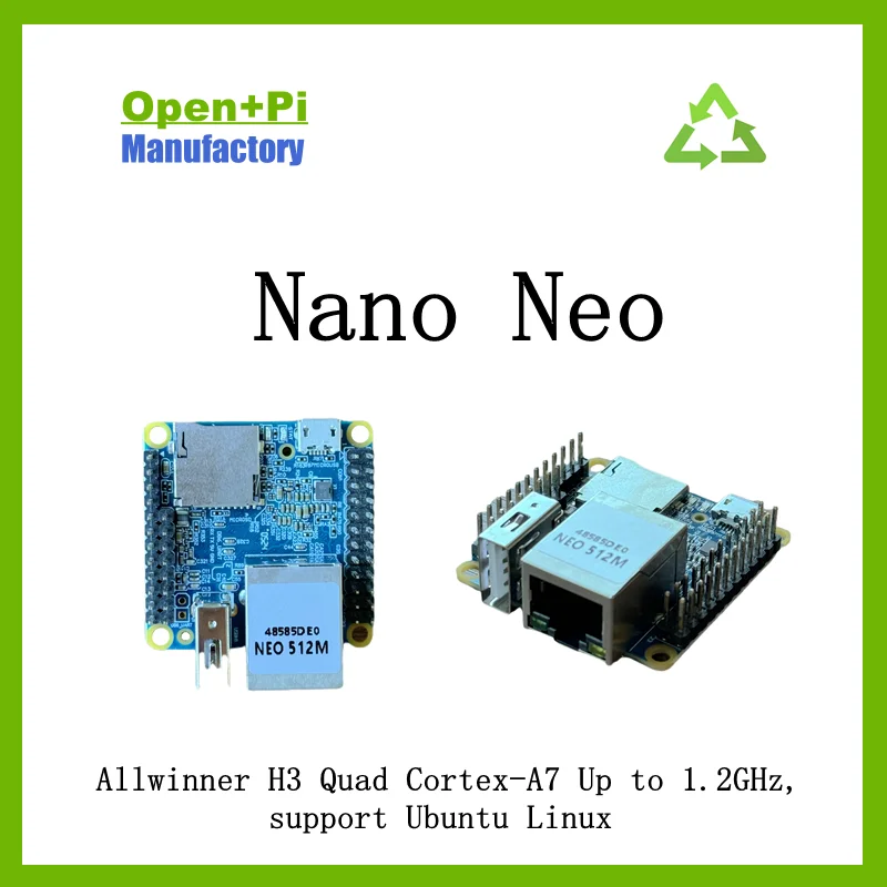 OpenPi Nano NEO 512M with CNC case kit, allwinner H3 1.2Ghz,Openwrt/LEDE/Ubuntu/Armbian,2.0usb100M PWM and OTG Type-A