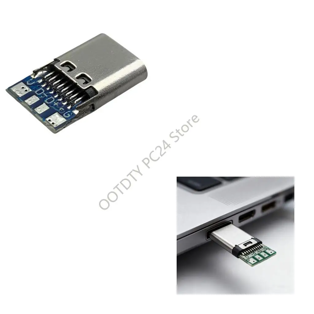 H7BA Double Side Plugs Type C Connectors with Welding wire for Highly speed Data Transfer