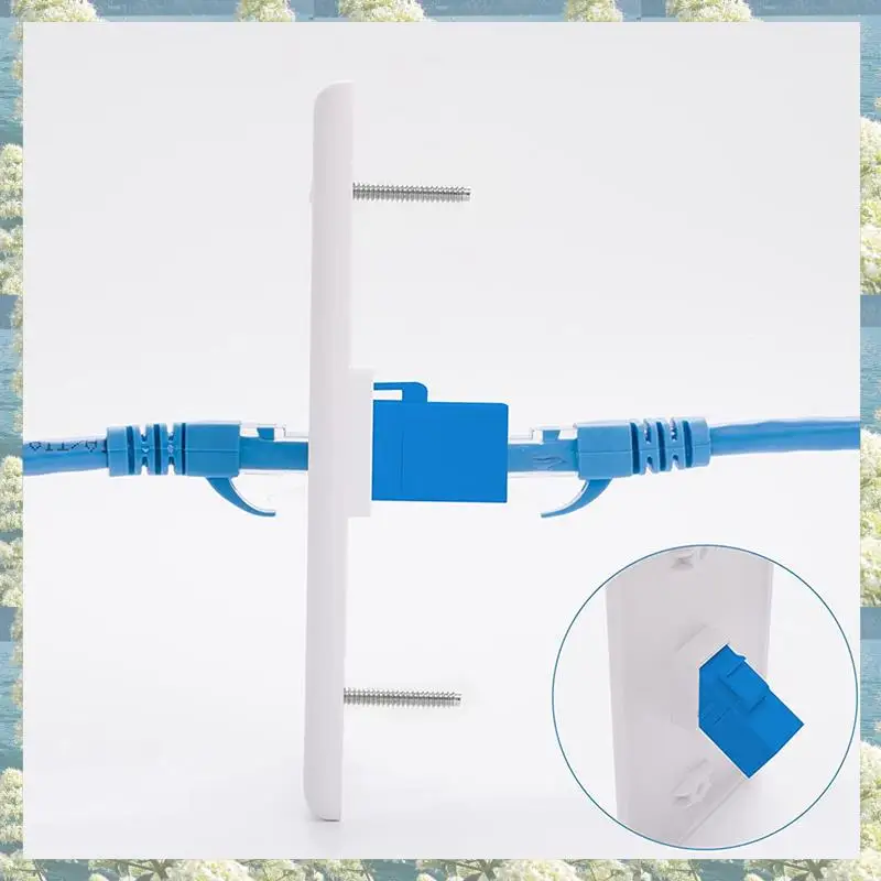 لوحة حائط إيثرنت جديدة مكونة من 4 منافذ، RJ45 Cat6 أنثى إلى أنثى جاك لوحات وجه مقرنة مضمنة، منفذ واحد