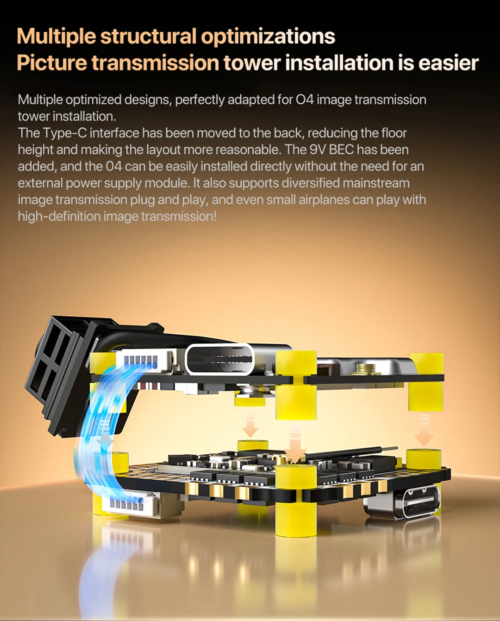 SpeedyBee F405 AIO V2 Controllore di volo 35A 40A 3-6S Supporto doppio BEC Unità aerea DJI O3 O4