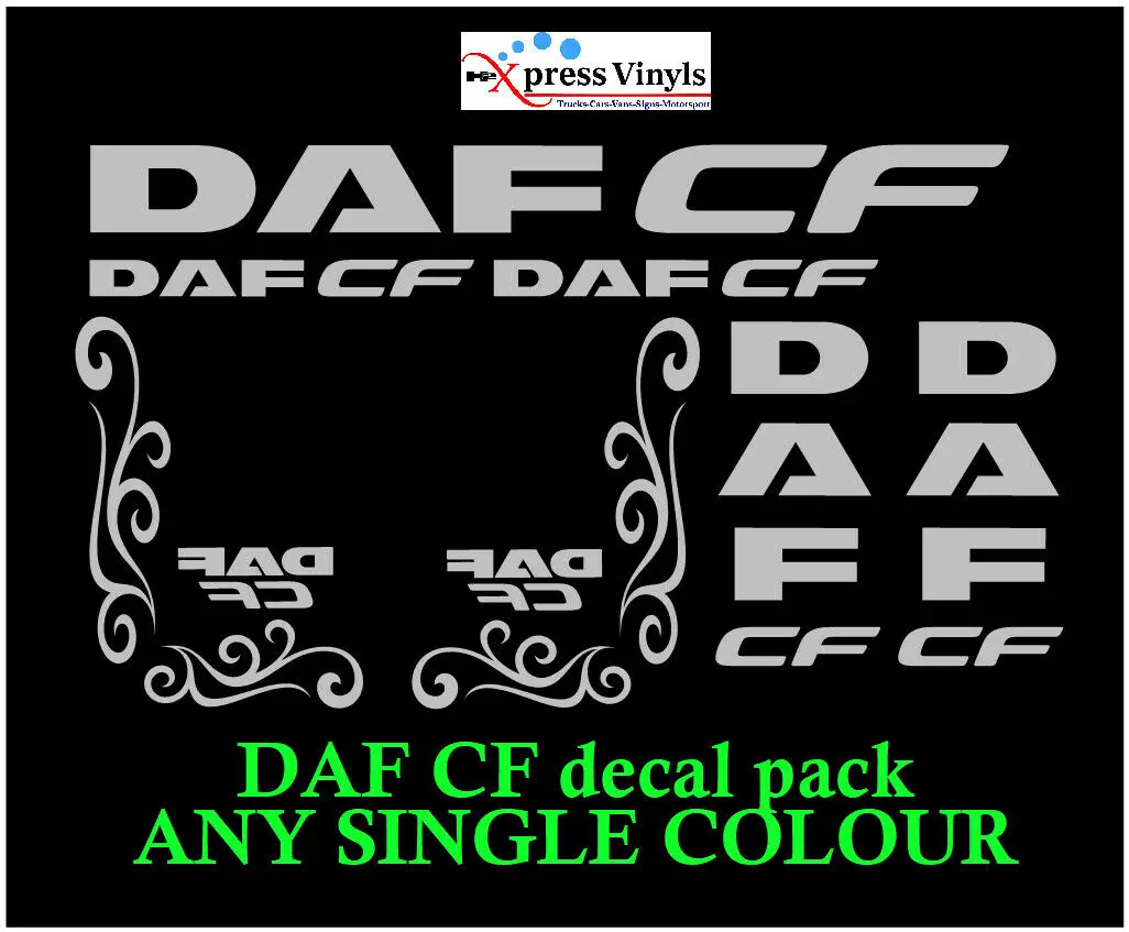 For DAF CF truck decals. graphics stickers. ANY SINGLE COLOUR