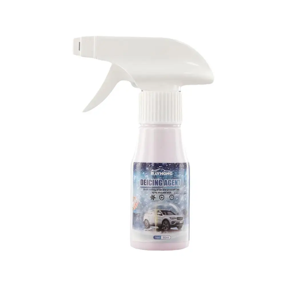 Spray removedor de hielo para parabrisas de coche, deshielo antiescarcha, Kit de eliminación de nieve, protección de descongelación, 60ML, M8Z0
