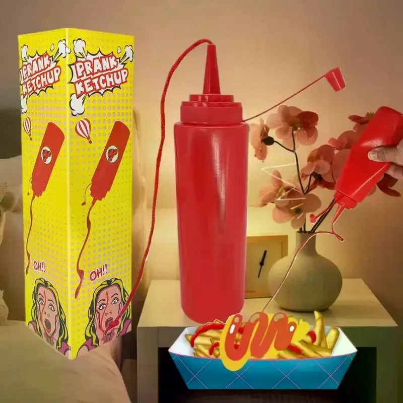 Brinquedo de truque de mágica de esguicho de ketchup de piada; Presentes surpresa perfeitos para brincadeiras do dia dos tolos
