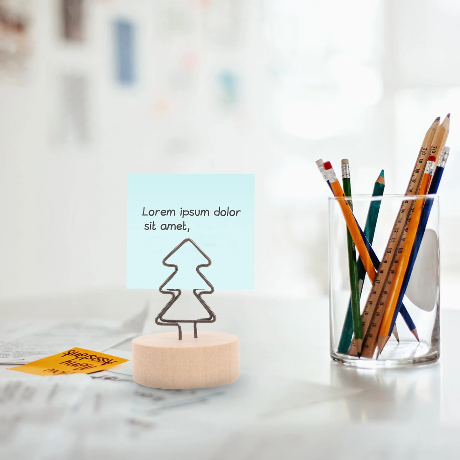 

4 Pcs Note Clip Photo Paper Clips Memo Holder Metallic Line Table Number Holders