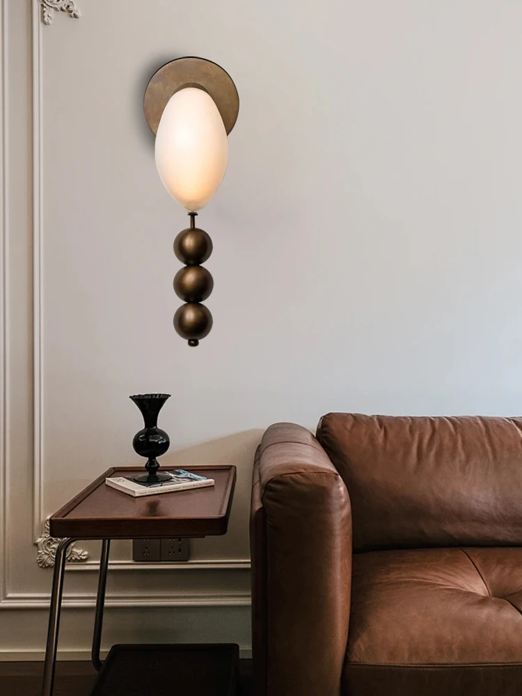 

Classy Home Decoration Brass Glass Wall Lamp Led Vintage Wall Light Creative Wall Decor Lights Bronze Blue