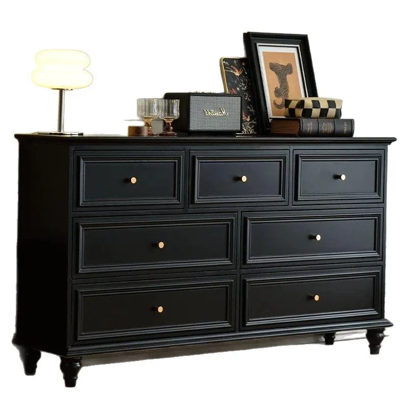 American solid wood chest antique light luxury living room bedroom bedside cabinet simple