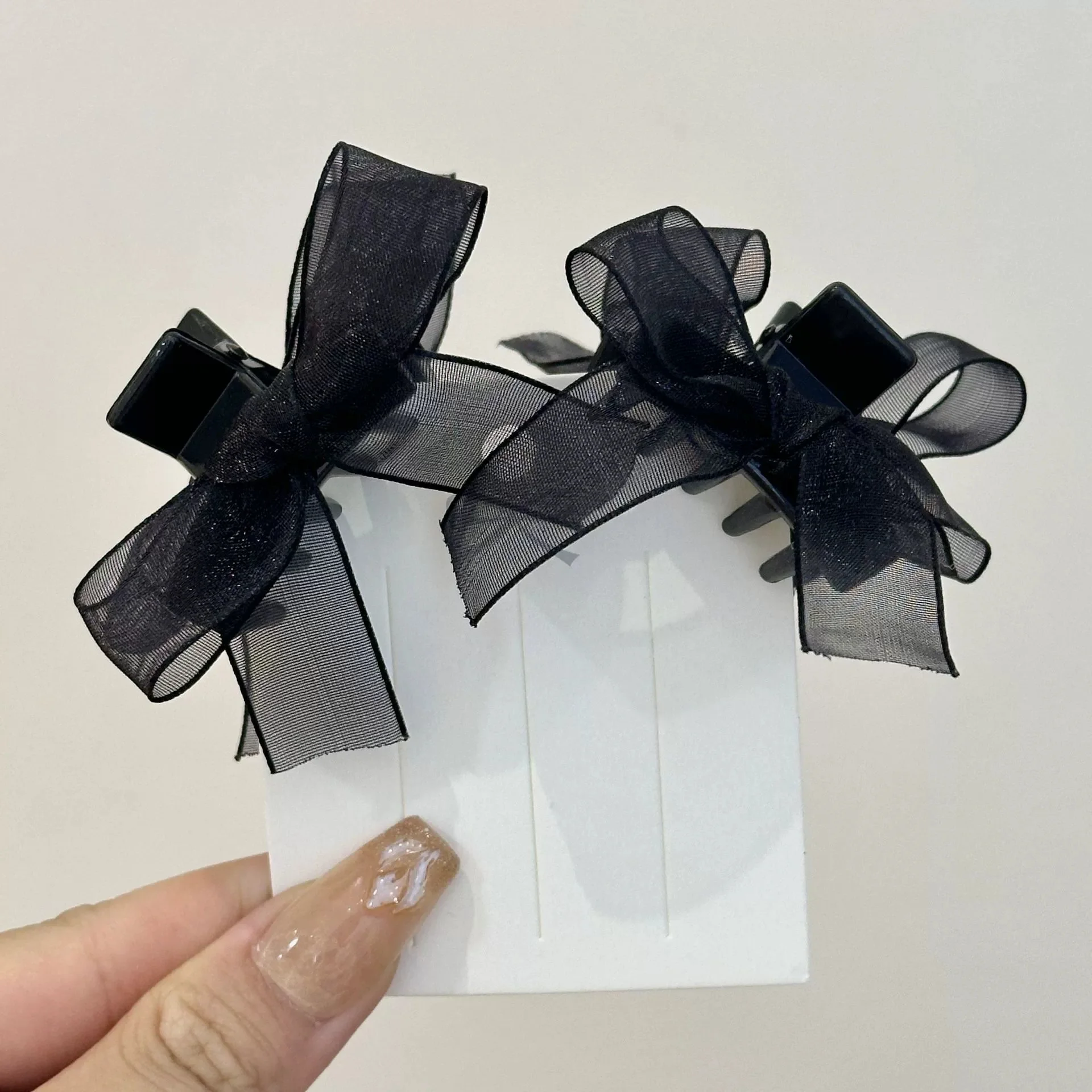 2 Stücke Frauen Kleine Schleife Haarklammern Süße Prinzessin Kopfbedeckung Fransen Haarspangen Haarspangen für Mädchen Mode Haarschmuck – Detail 3