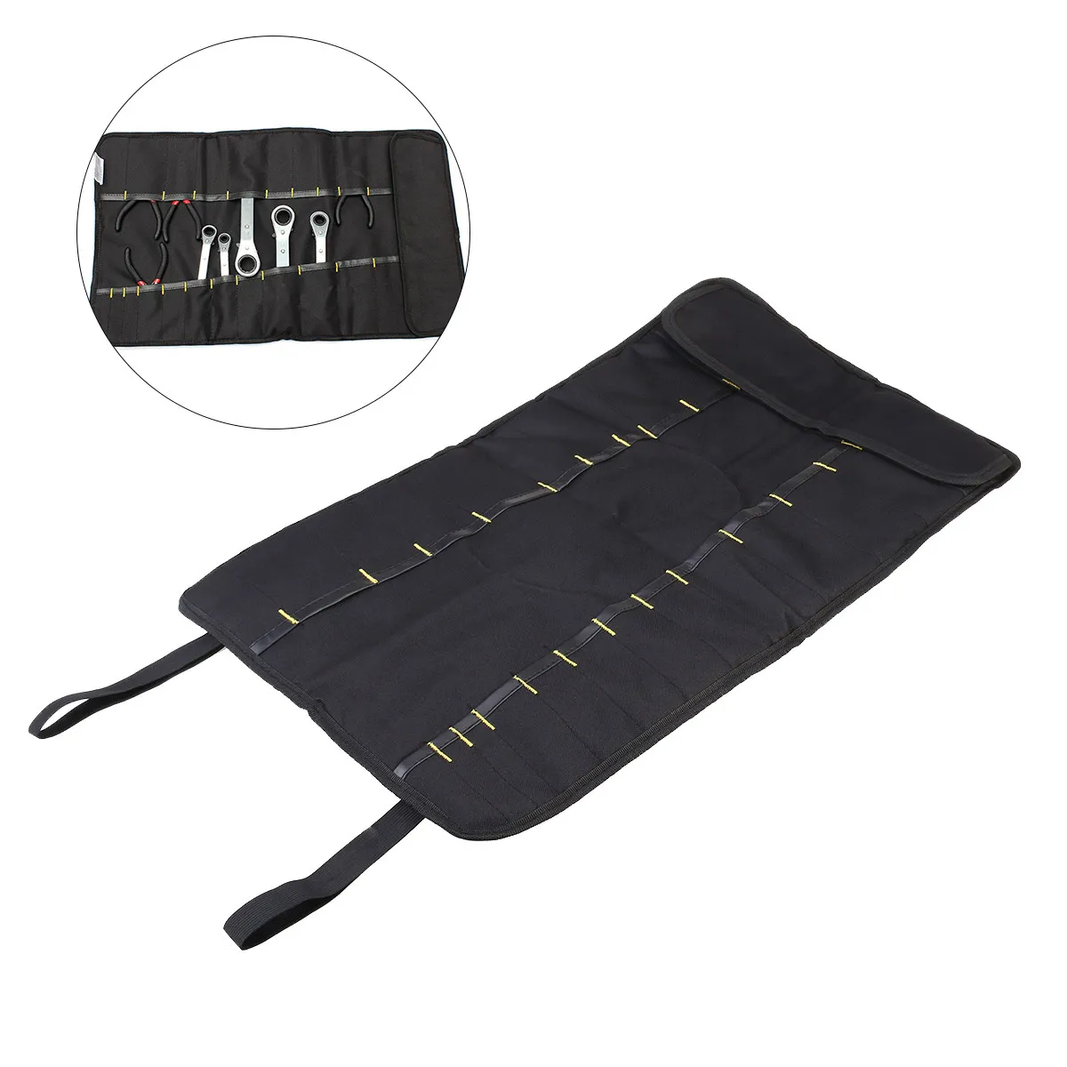 22-Pocket Tool Bag Roll Up Organizer Oxford Cloth Portable Tool Pouch Protect Socket Screwdriver Spanner Carry Case Red
