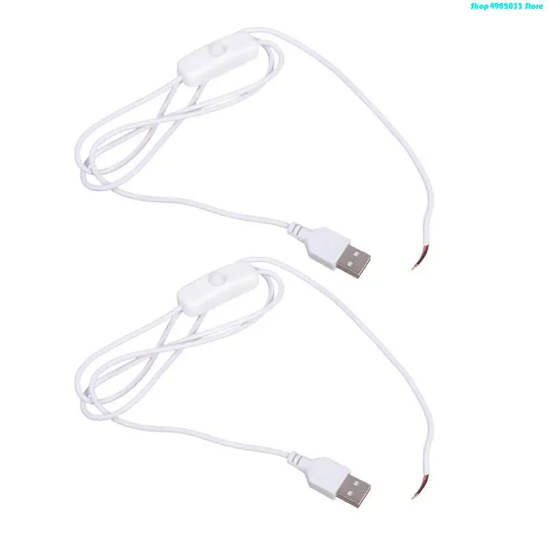  USB A Male to 2 Pin Bare Wire Power Cable with Switches Repair Solution Suitable for 5V1A Devices Repair and Installation