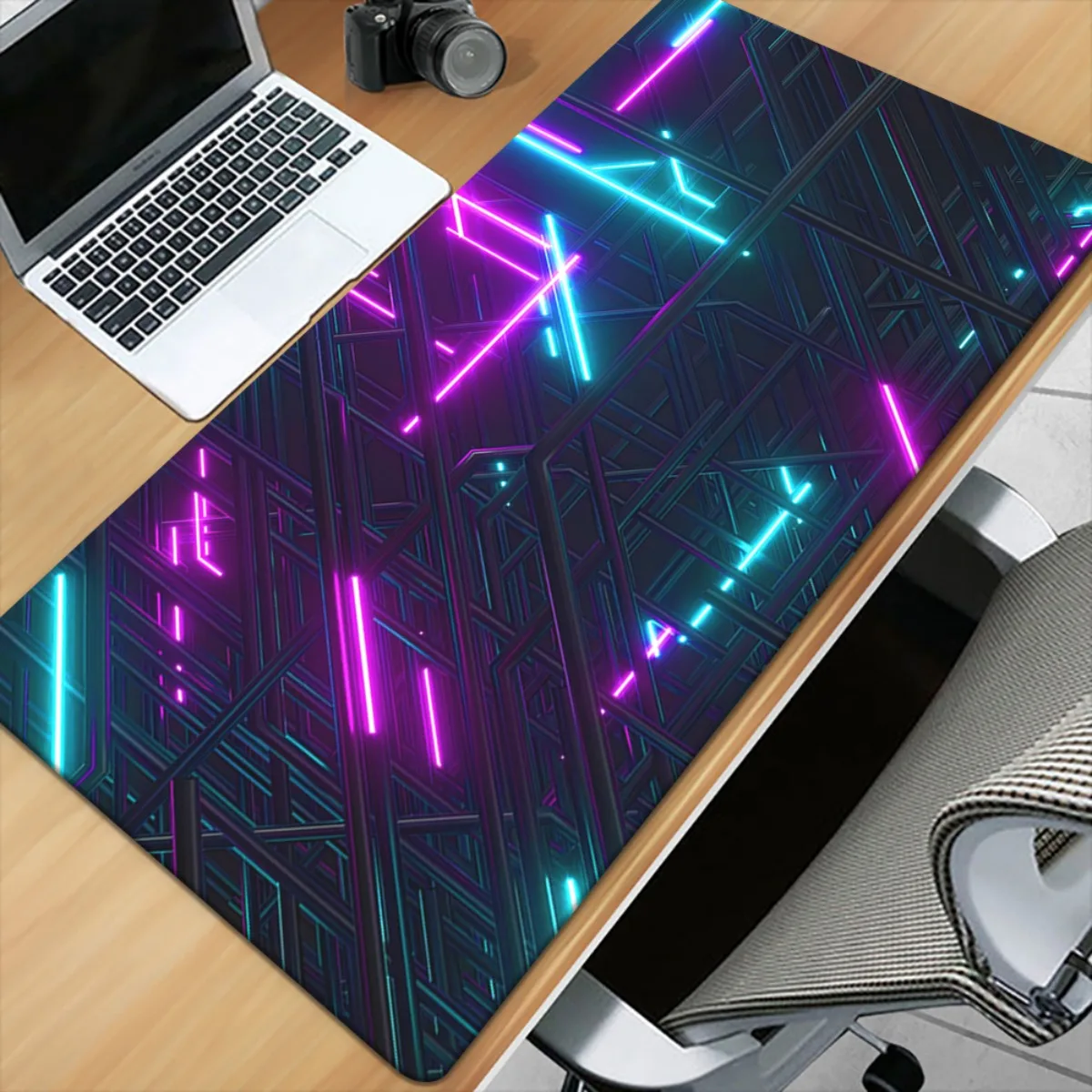 Brand HD Printed Desk Pad Iron Art XXL Mousepad Multi Functional Keyboard Gaming Mat Office PC Gamer Desk Mat Bright Line Patter