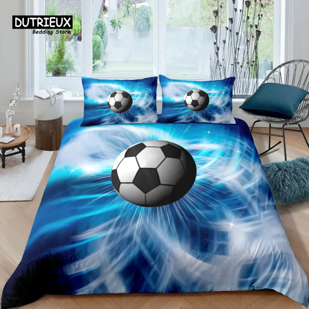 

Home Living Luxury 3D Football Bedding Set Duvet Cover Pillowcase Kids Bedding Set Queen and King EU/US/AU/UK Size