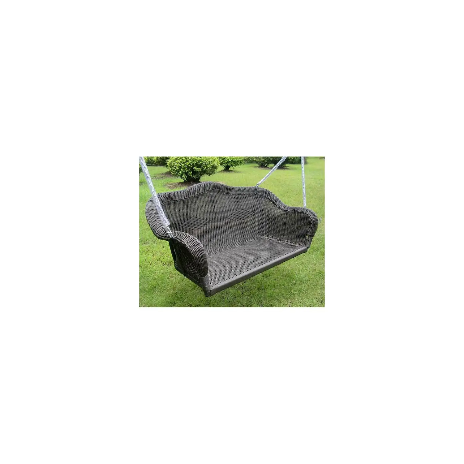 

Resin Wicker Hanging Loveseat Swing Chair Patio Garden 2 Person Steel Frame, Customized