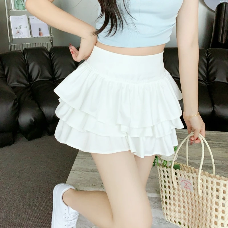 Seoulish Elegante Vrouwen Taart Rokken 2023 Nieuwe Lente Zomer Hoge Taille Ruches A-lijn Zwarte Korte Baljurk Rokken Vrouwelijke