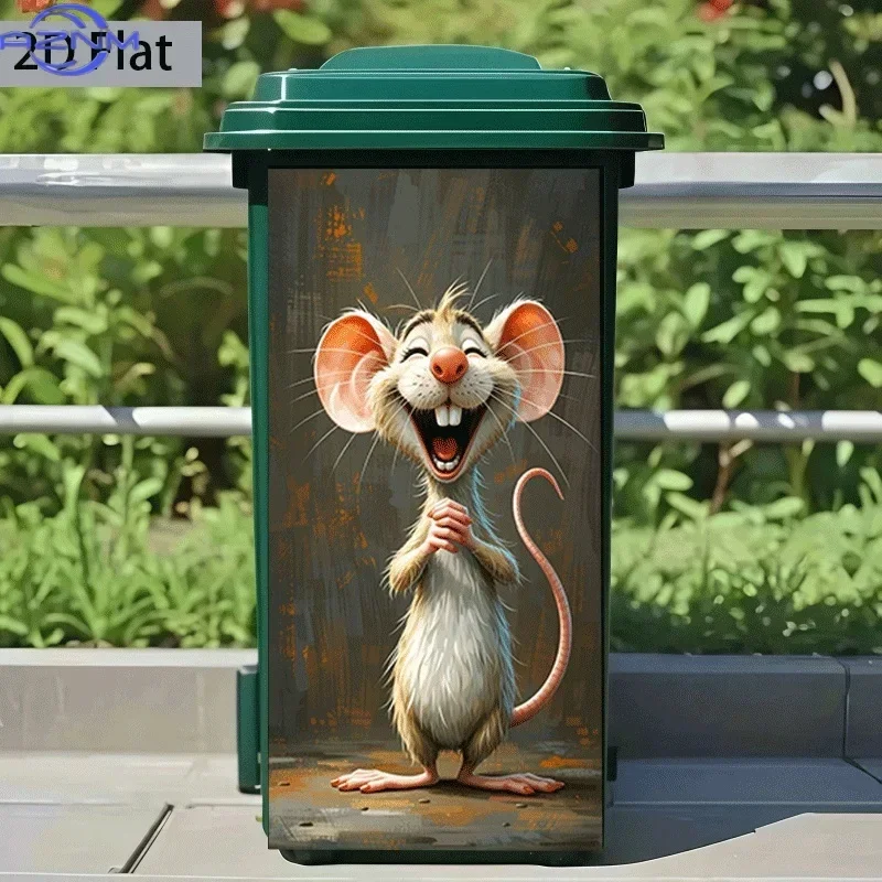 Household Trash Can Decorative Decal 2D Printed Waterproof Removable Self Adhesive Sticker