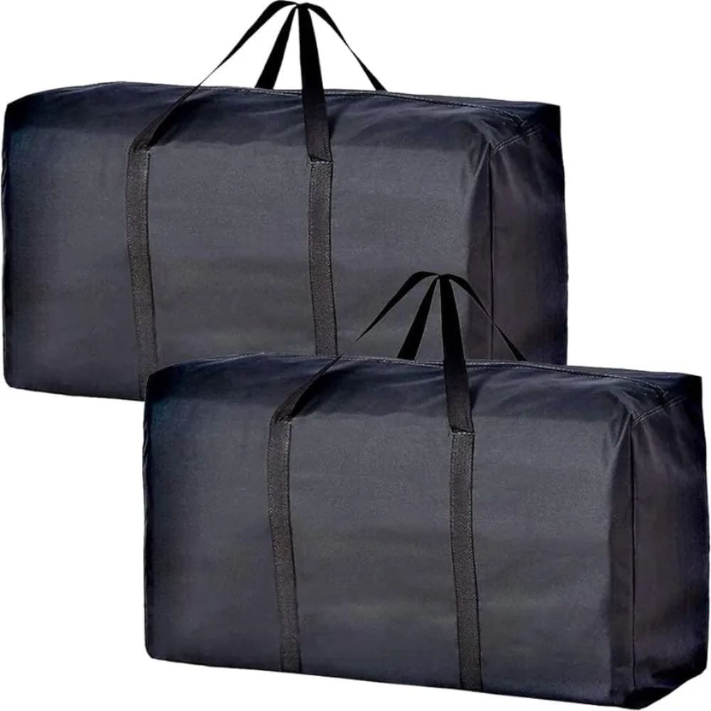

2/4pcs Large Moving Bags With Strong Zippers & Carrying Handles, Bags For Clothes, Moving Supplies, Space Saving Moving