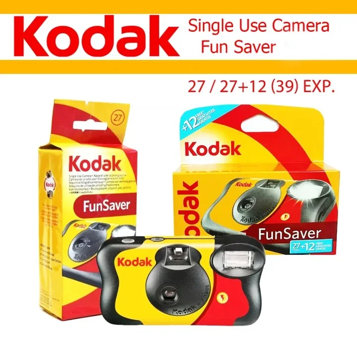 

Классическая оригинальная Одноразовая камера Kodak FunSaver со вспышкой, одноразовые точечные и точечные пленочные камеры, 1-5 шт., 27 листов, 39 листов