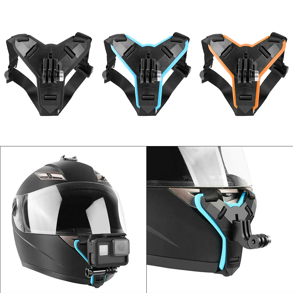 1*Helmet Chin Mount Strap For Any-Style Action Camera- Motorcycle Helmet Strap Chin Holder Action Camera Accessory