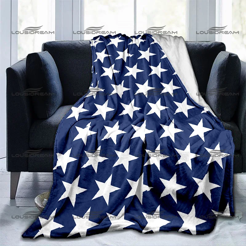 Modern Fashion Minimalist Blanket Five-pointed Star Warm Flannel Thin Blanket Portable Home Travel Office Lunch Break Blanket