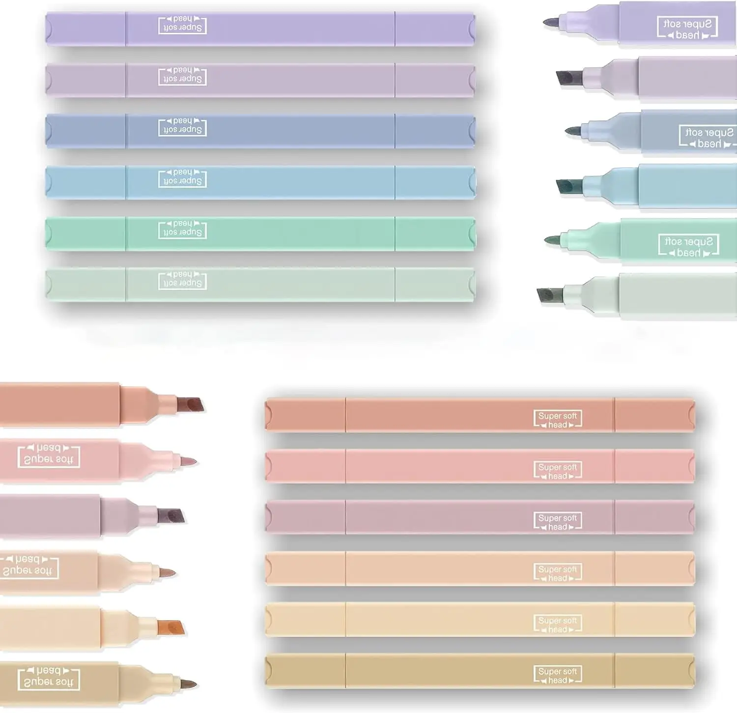 

12Pcs Pastel Highlighters and Pens, No Bleed Assorted Colors for Office Journal Home Use