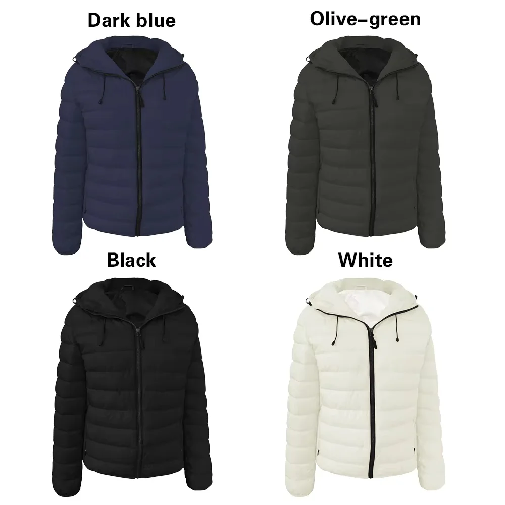 Women's Casual Loose Cotton-padded Jacket Spring Autumn and Winter Long Sleeve Zipper Multi-pocket Waterproof Thick Warm Jacket
