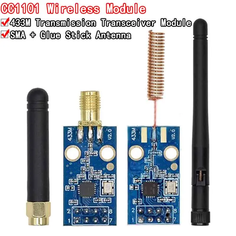 Módulo inalámbrico CC1101 con antena SMA, módulo transceptor inalámbrico para Arduino 433MHZ