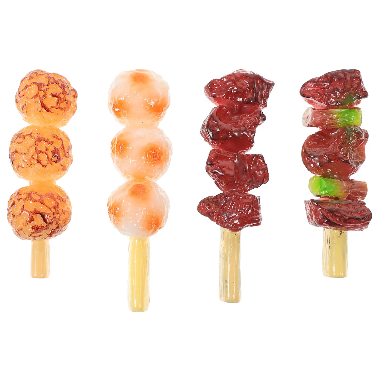 Jouets de Simulation de Barbecue pour enfants, brochettes de bœuf rôti, ensemble de nourriture, accessoires de cuisine éducatifs, cadeau amusant, 4 pièces