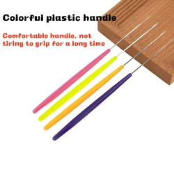 4Pcs Crochet Hook With Tongue Knitting Sewing Tools Repair Sweater Beading Accessories Sewing Needle Plastic Shank Crochet Hooks