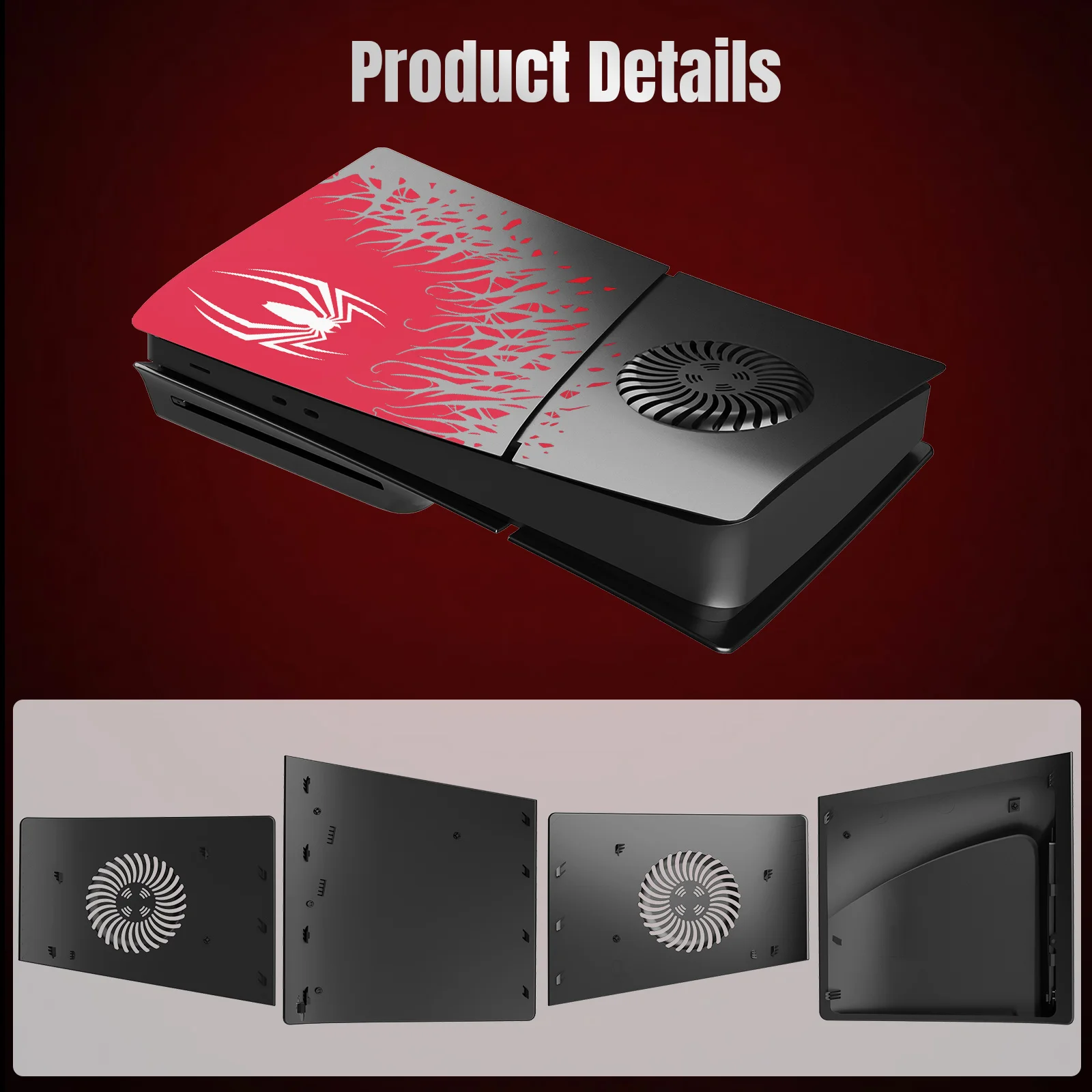 New Custom Separated Slim Console Cover Plates Shell Skin Accessories for PS5 Playstation 5 Slim Disc Edition with Cooling Vents