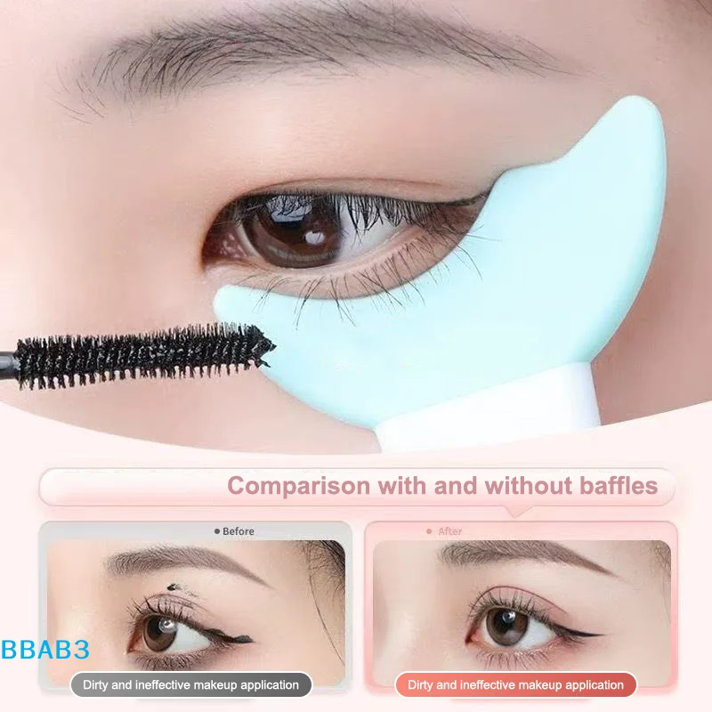 【B】 5 pièces modèle Eyeliner outil de maquillage des yeux Mascara brosse en Silicone aide au maquillage des yeux applicateur de bouclier bouchon de cils multifonctionnel