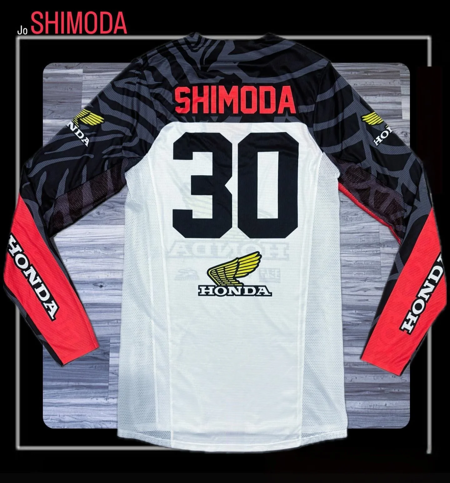 

Джерси с длинным рукавом для мотокросса Honda # 4 Jo Shimoda Быстросохнущая дышащая гоночная рубашка Удобный топ для бездорожья для летней езды