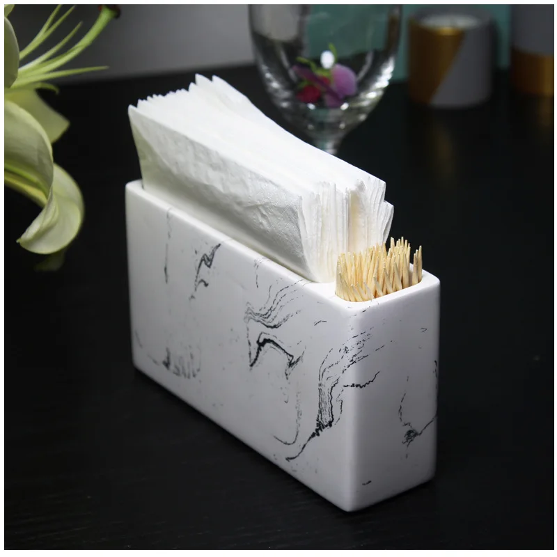 

Cement Tissue Box Toothpick Box, Nordic Original Design, Small Ornaments, Creative Living Room Simple Paper Extraction Box