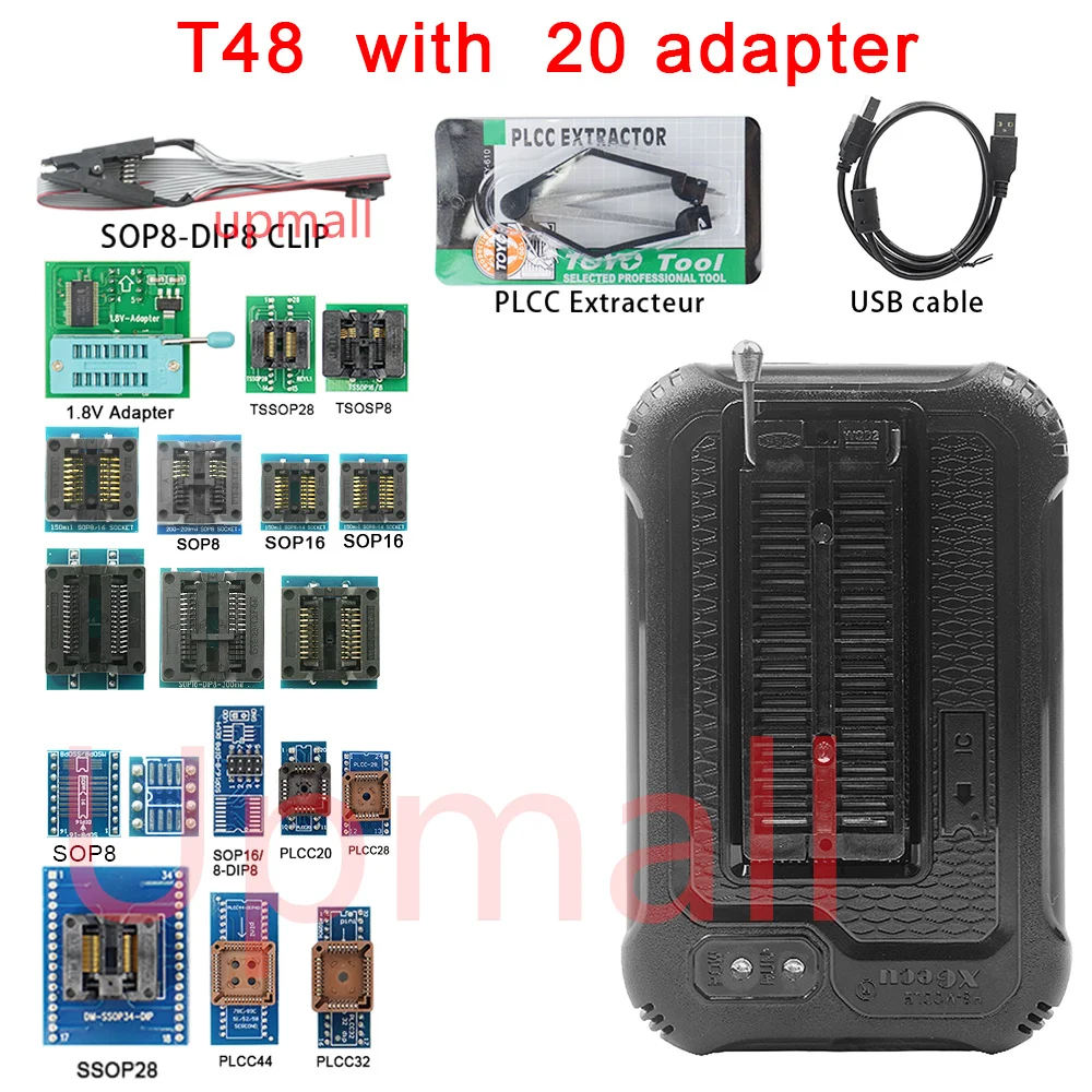 ต้นฉบับ XGECU T48 โปรแกรมเมอร์ + 17 รายการ Minipro TL866 Nand Flash AVR PIC Bios Reader T48 ISP CABLE ดีกว่า TL866II PLUS