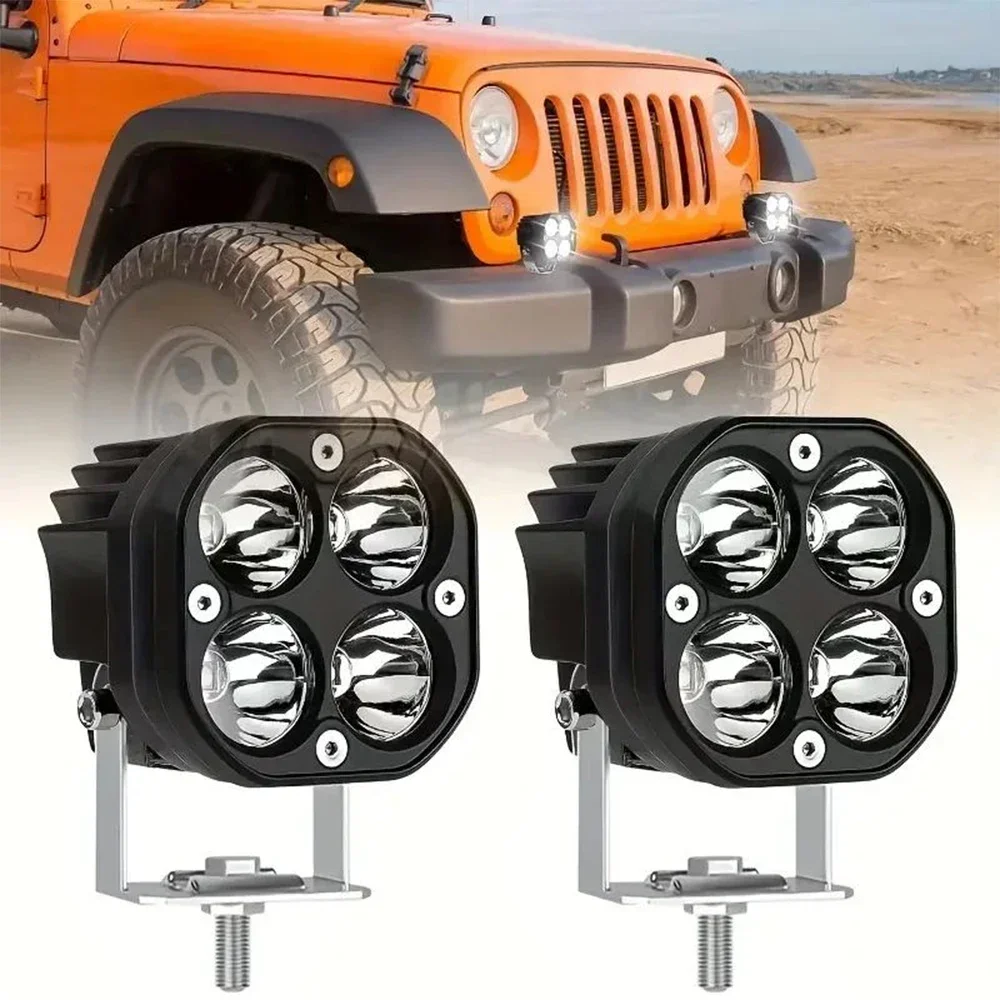 

Car Motorcyc LED Light Bar Offroad 4x4 Spotlights Fog Lamp waterproof 2pc 80W 12-24V Amber Beam For Off-Road 4WD Truck SUV ATV