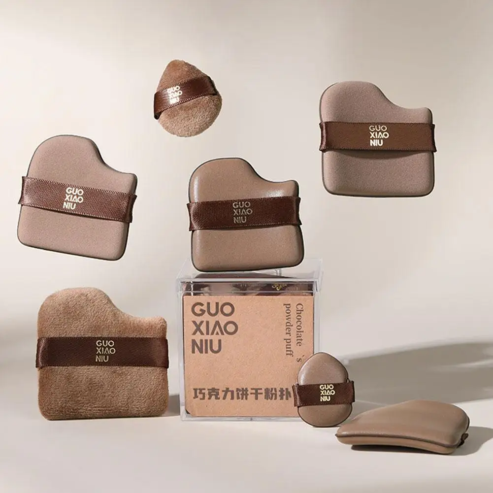 6 stks Mini Make-up Blender Rookwolken Chocolade Kleur Zacht Snel Mengen Poeder Spons Voor Vrouwen Gladde Toepassing Dagelijkse Make-up Beaut