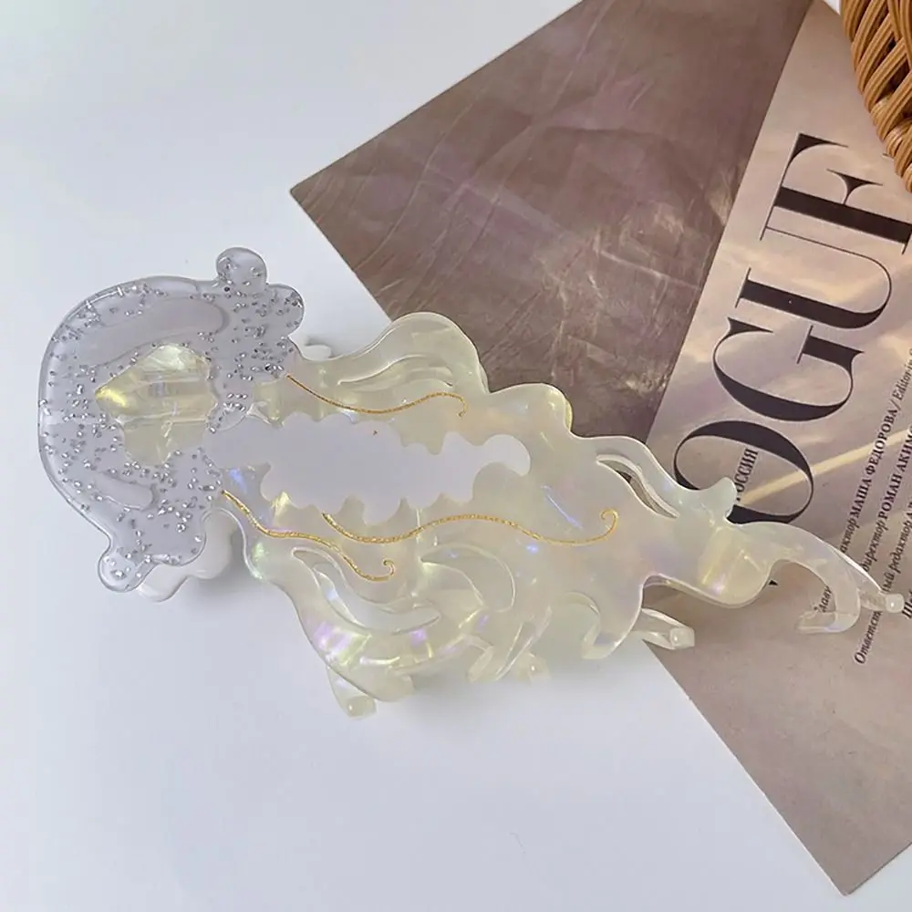 

1Pcs Durable Shark Jellyfish Hair Clip Marine Life Acetate Labge Hair Claw Summer Beach Colorful Hair Accessories Women Girls