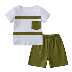 Trend Toddler Kids Baby Boy Casual Sport Suit Clothes Sets for 1 2 3 4 Years Summer Tee with Pocket and Shorts 2pcs Outfits