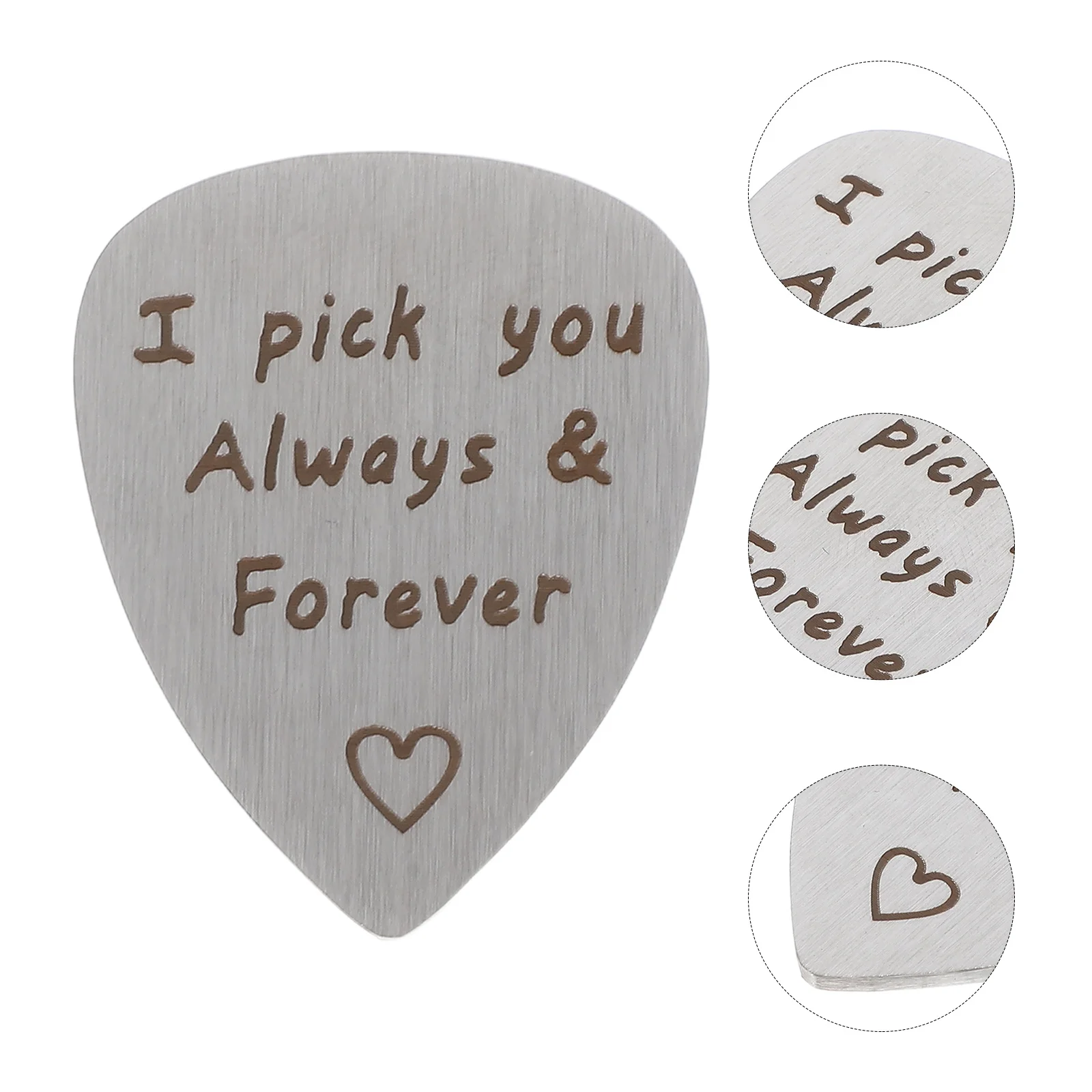 

316 Steel Guitar Pick I Pick You Letter Carved High Quality Titanium Steel Polished Handcrafted Flexible Musical Instrument