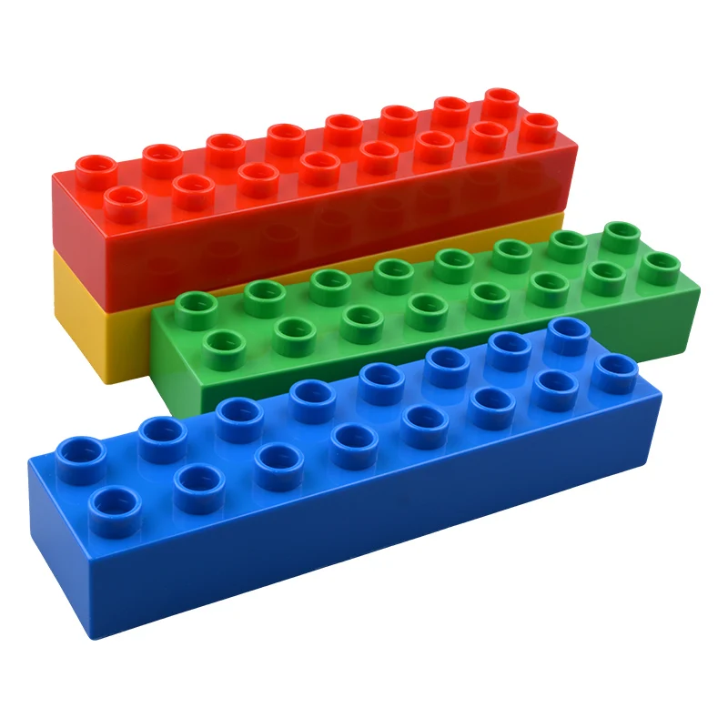 5Pcs 2*8 Dots  Big Size Colorful Building Blocks Large Thick Bricks Educational Creative Kid Toys Compatible