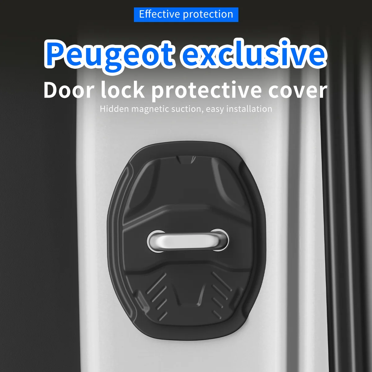 

4Pcs Silicone Door Lock Cover For Peugeot 308 408 508 2008 4008 Shock Absorber Anti-Rust Protective Accessories Black