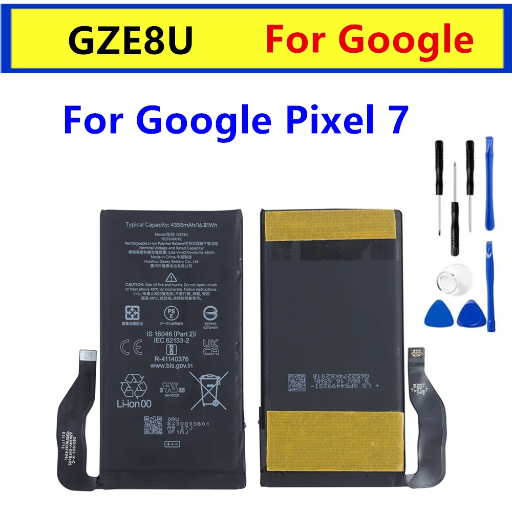 Original Battery GZE8U 4270mAh Battery For Google Pixel 7 GVU6C GQML3 Mobile Phone Batteries GZE8U+Tools