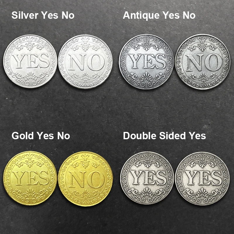 YES NO Decision Challenge Lucky Wishing Coin Gold Silver Antique Commemorative Medal Bar Cafe School Party Supplies Finger Toys