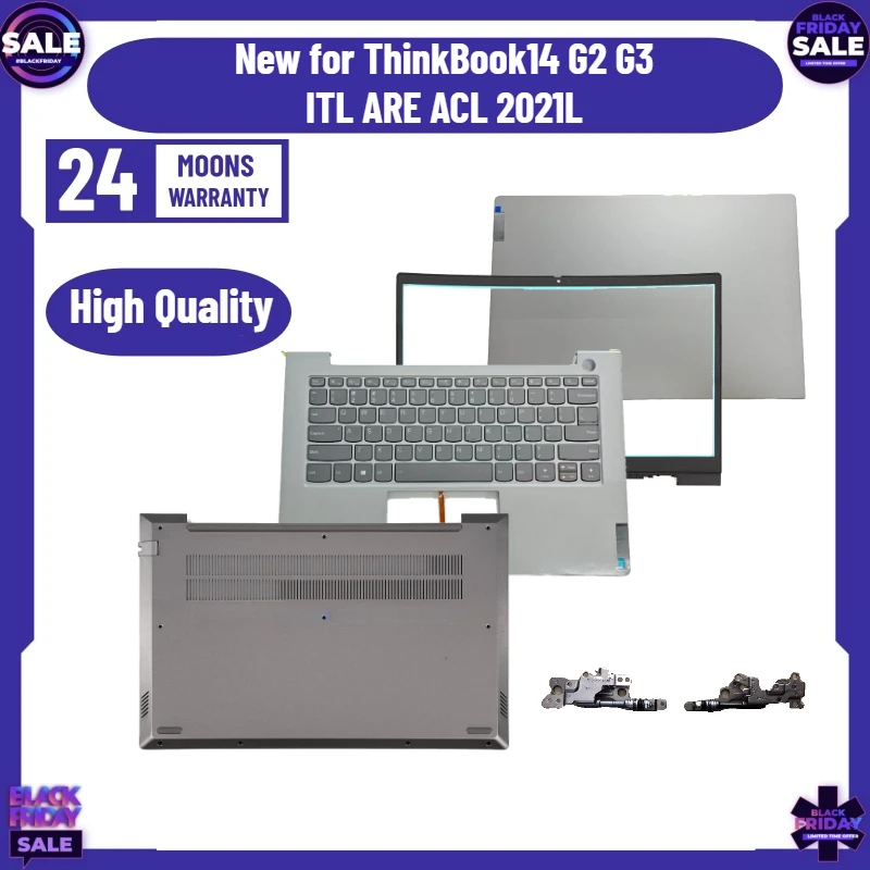 

New for ThinkBook14 G2 G3 ITL ARE ACL 2021L Laptop LCD Rear Cover/Front Frame/Palm Pad Keyboard/Bottom Cover/hinges Silver