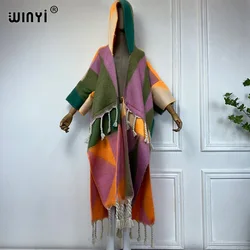 WINYI Winter coat outfits Women high quality new dress Loose Thick Warm Female kaftan clock dress Hooded mop coat fashion Abaya