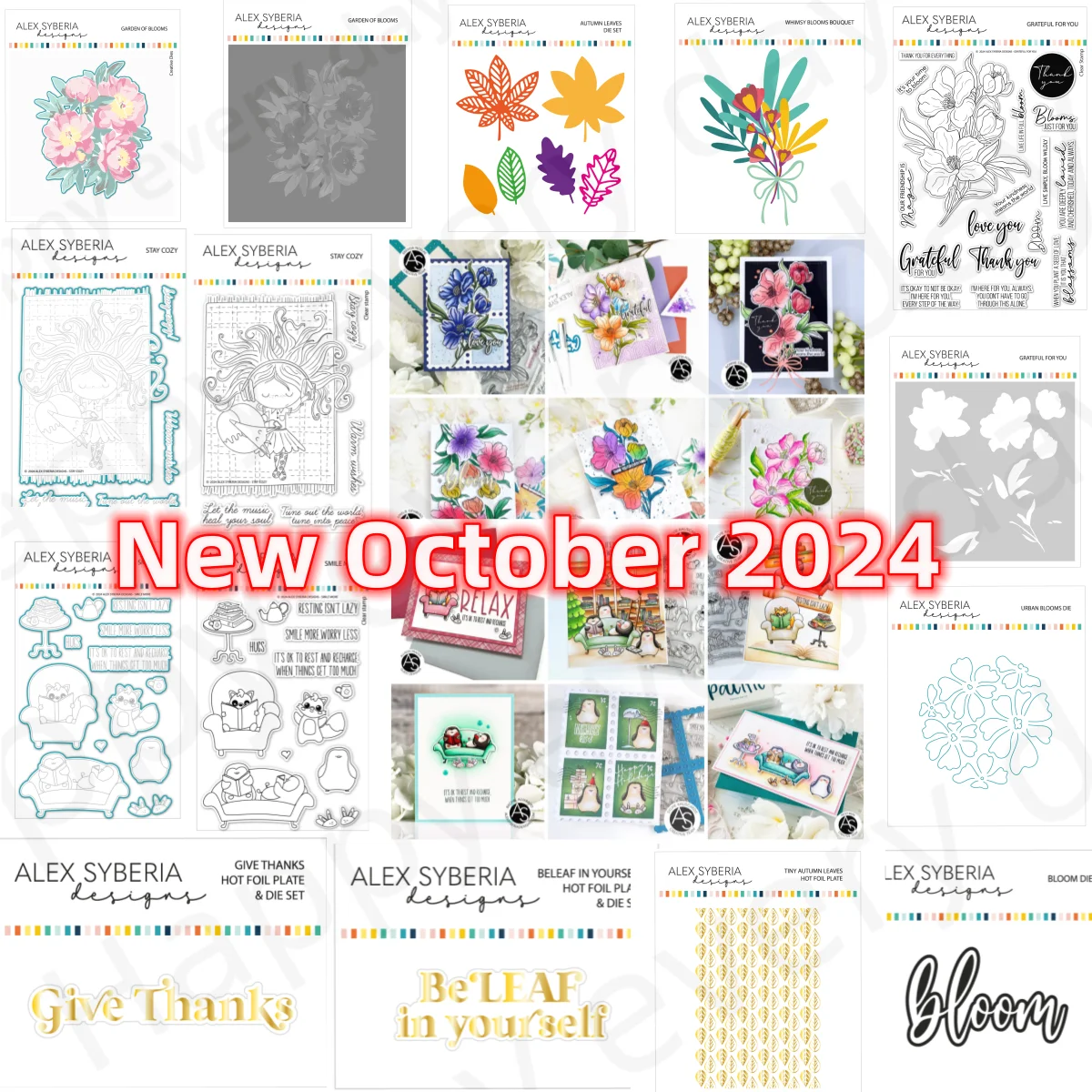 

2024 New Bouquet Alphabet Clear Stamps Metal Cutting Dies Clear Stamps Stencil Tiny Autumn Leaves Hot Foil DIY Scrapbook Craft