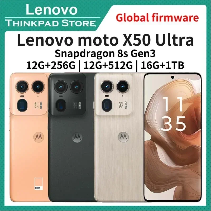 Global Rom MOTOROLA Lenovo Moto X50 Ultra 5G Phone 6.7 inch Snapdragon 8s Gen3 LPDDR5X 144Hz 50 Million Ultra HD Front Camera