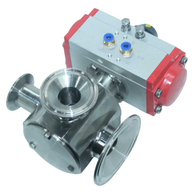 3-Way Rotary Valve SUS304 Stainless Steel 25mm Bore High Precision Gap ≤0.2mm Fluid Diverter Valve for Filling Dispensing Machin