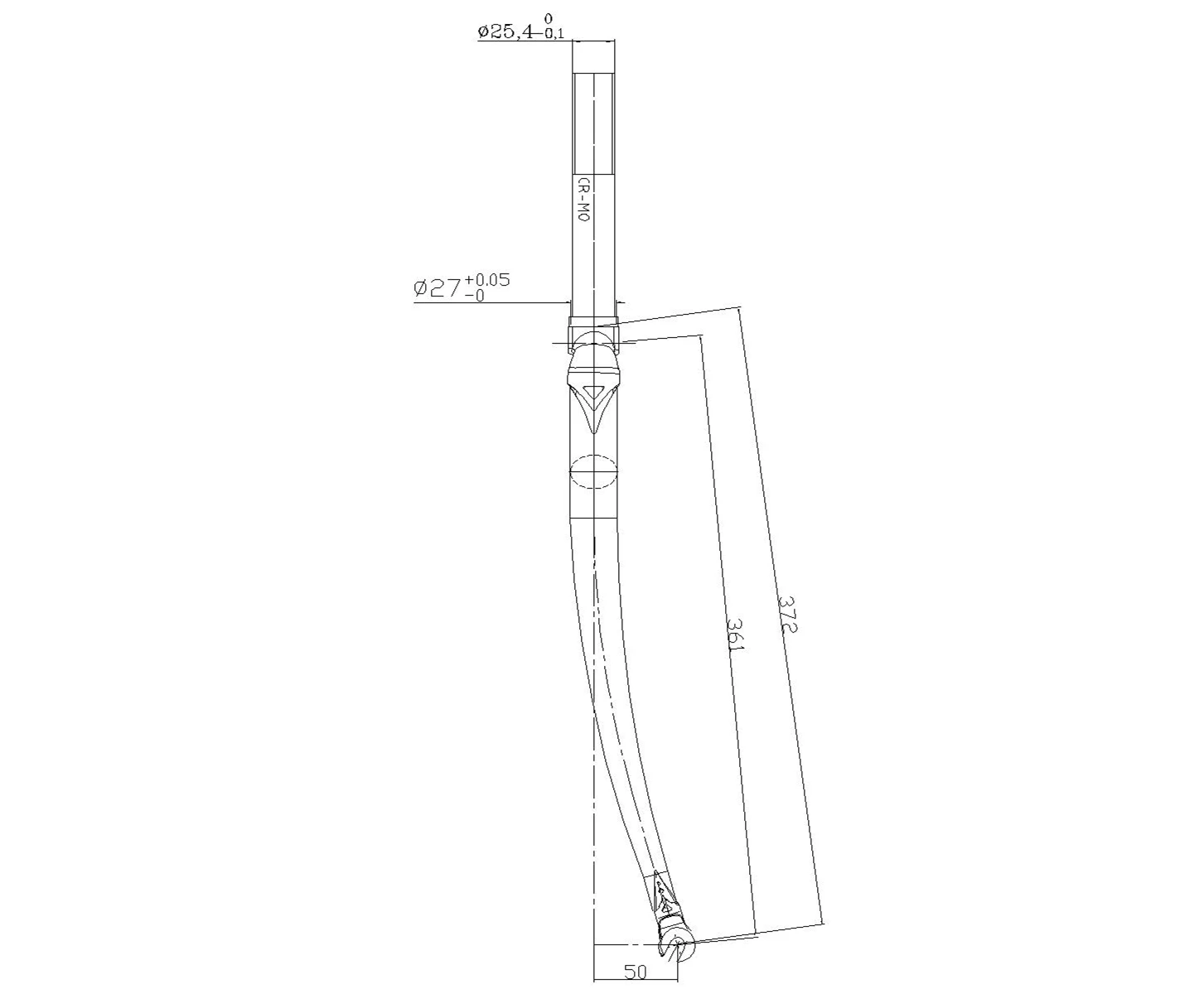 Vintage Road Bicycle Forks, 700C, 22.2mm * 25.4mm, Chromium-Molybdenum Steel Plating ForkBicycle Accessories
