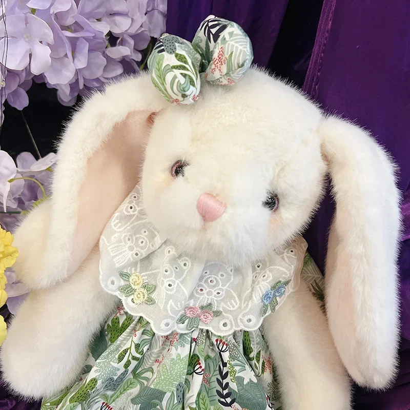 40cm Cute Stuffed Rabbit Plush Toy Bunny with Dress Kid Fluffy Cuddle Doll Birthday Gifts Children Baby Accompany Sleeping Toys