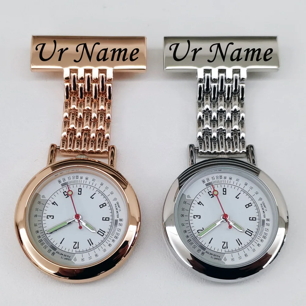 Personalized Engrave Your Name Logo Nurse Watch Hanging Medical Healthcare Gift Pocket Men Women Quartz Doctor Midwife Fob Watch