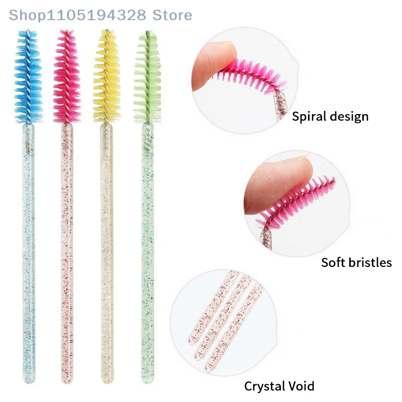 [MP] Pettine per ciglia in cristallo usa e getta 50/100 pezzi Estensione ciglia Mascara Bacchette Trucco Trucco professionale Strumento di bellezza